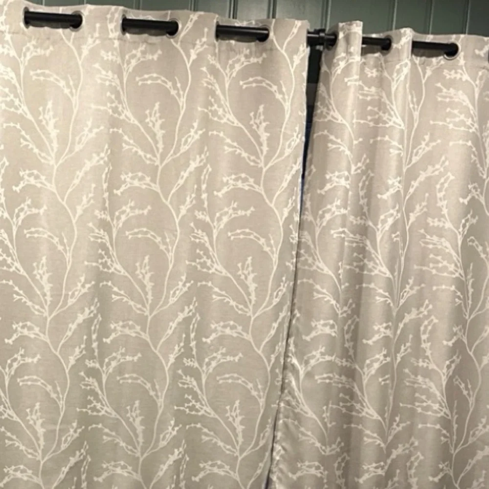 Bellicent Floral Dove Gray Curtains - 4 panels, 52” x 63” - Picture 3 of 3